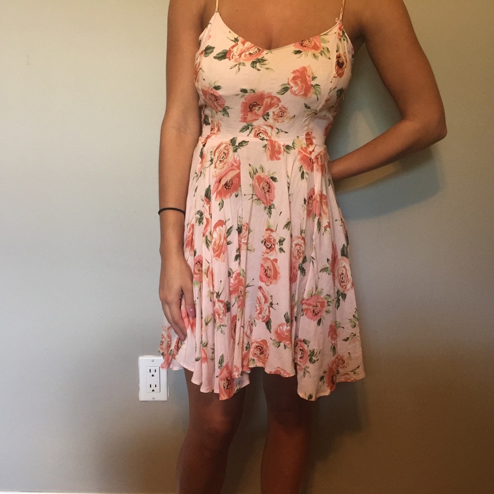 Pink floral dress