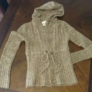 Adorable Brown button-up sweater!