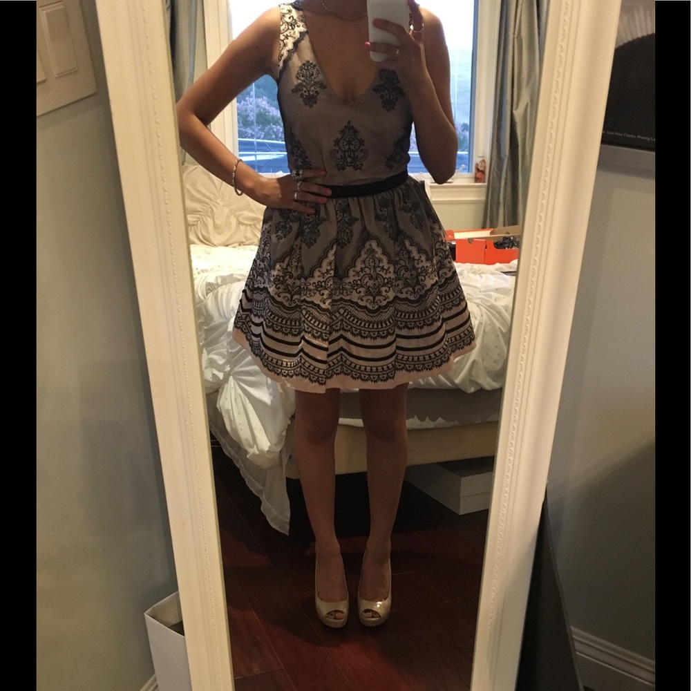 Pink lace homecoming dress