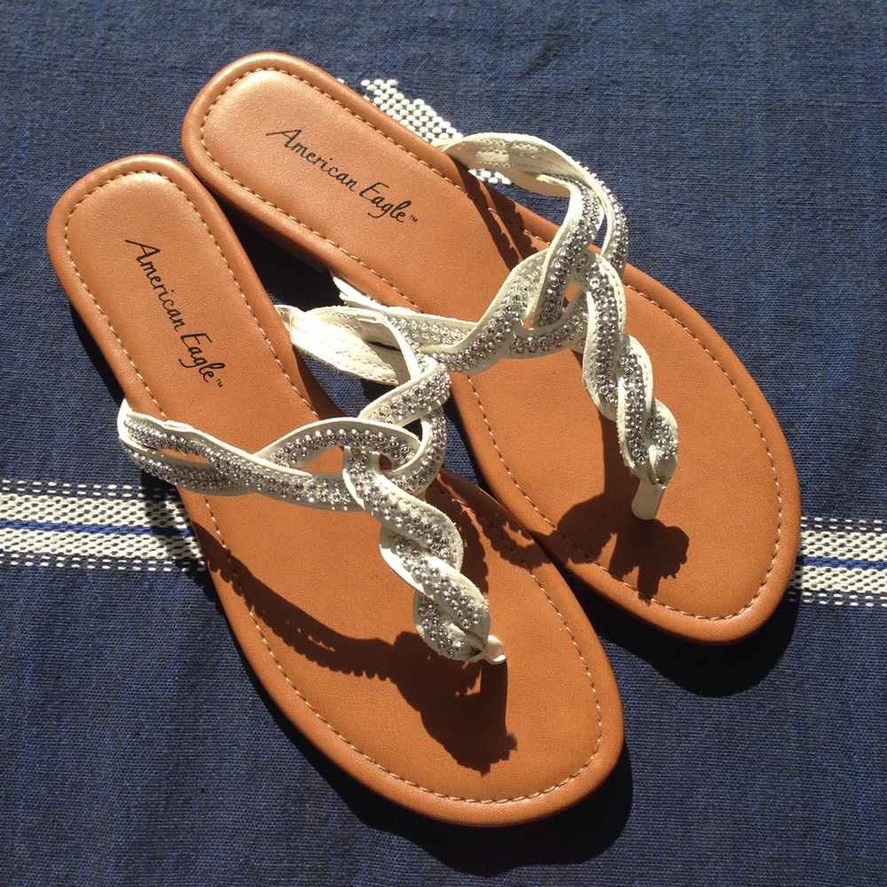 White American Eagle Sandals