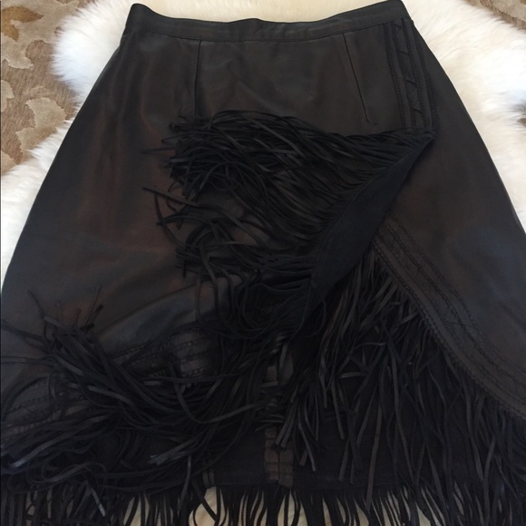 Leather + Fringe vintage western leather skirt🔥🌵 - Picture 2 of 8