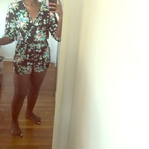 Women's floral romper shorts