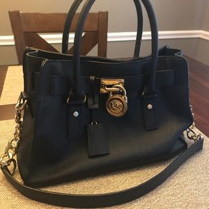 Black Michael Kors Saffiano Satchel