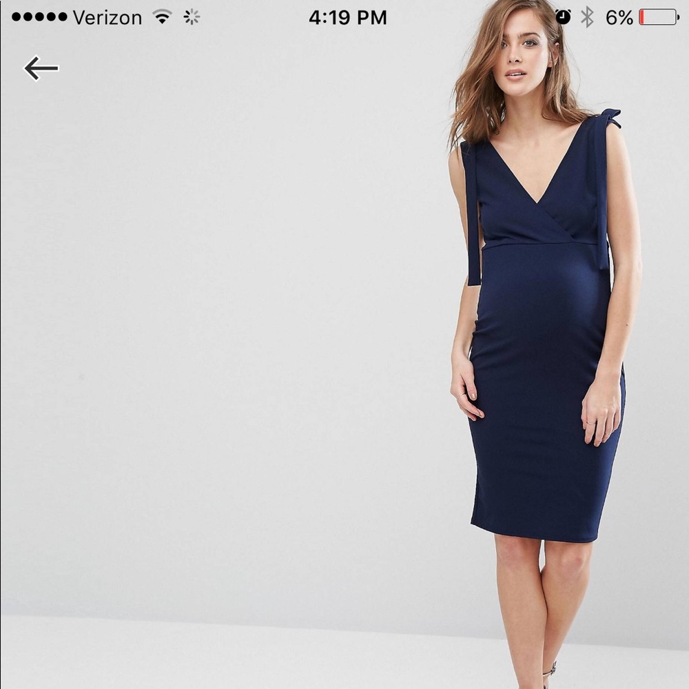 Navy midi Maternity dress