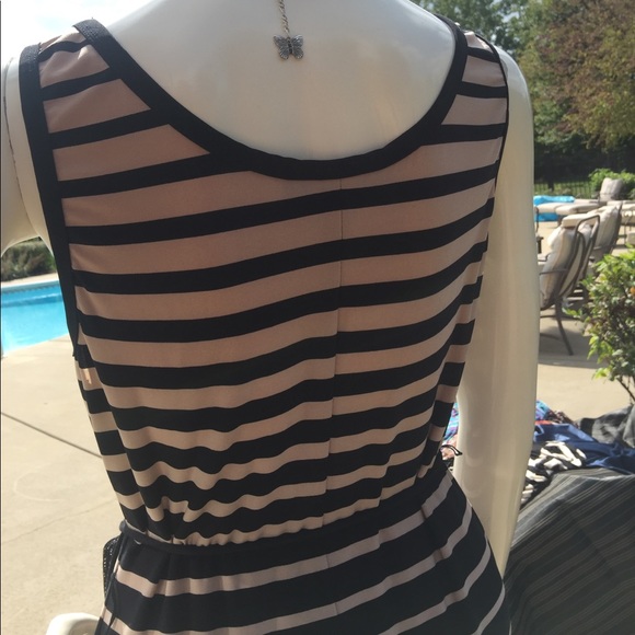 Elegant stretchy striped sleeveless maxi dress 10 - Picture 7 of 7