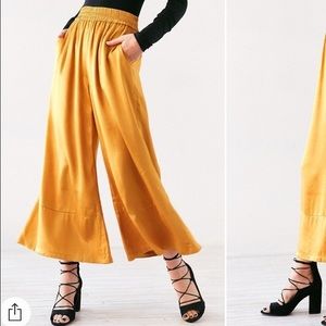 Silence + Noise Gold Satin Culottes