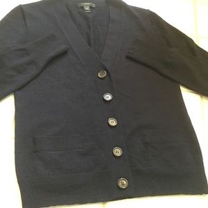 Fall J. Crew Navy Merino Cardigan