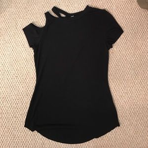 Free people black cutout cold shoulder top size S