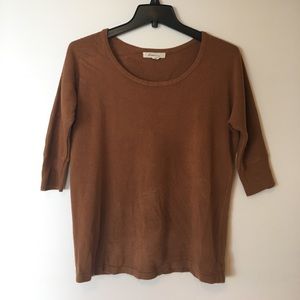 Basic Tan 3/4 Sleeve Sweater