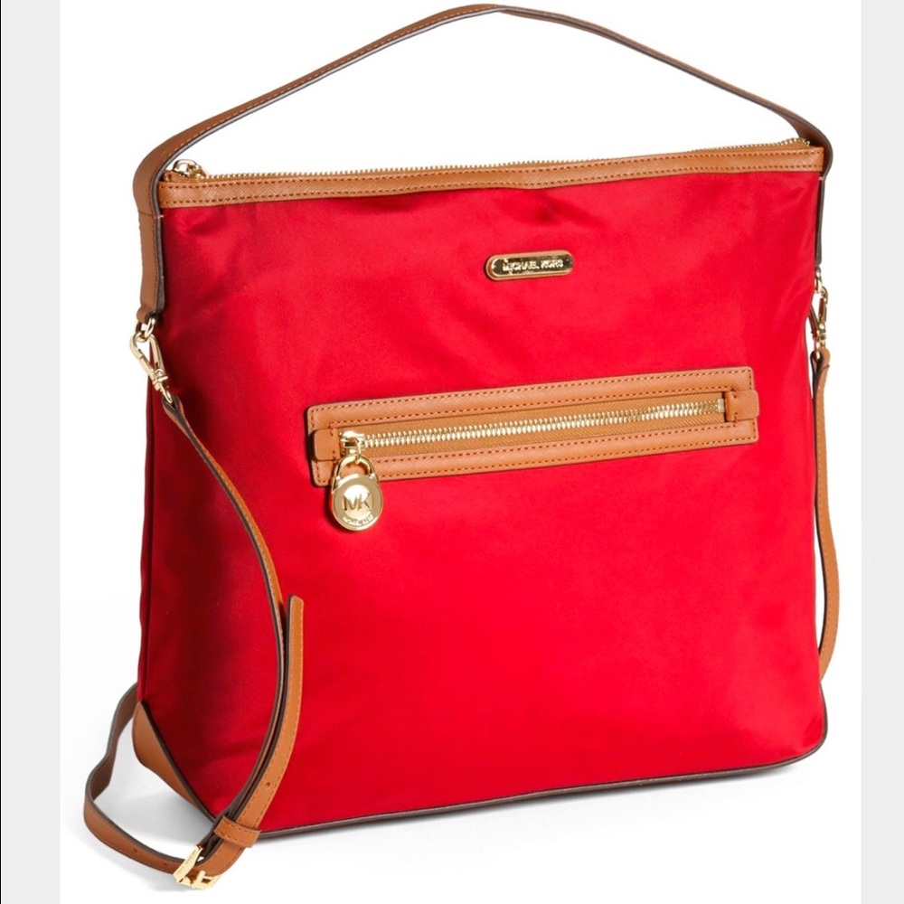 Michael Kors Crossbody Red/Orange Nylon tote purse