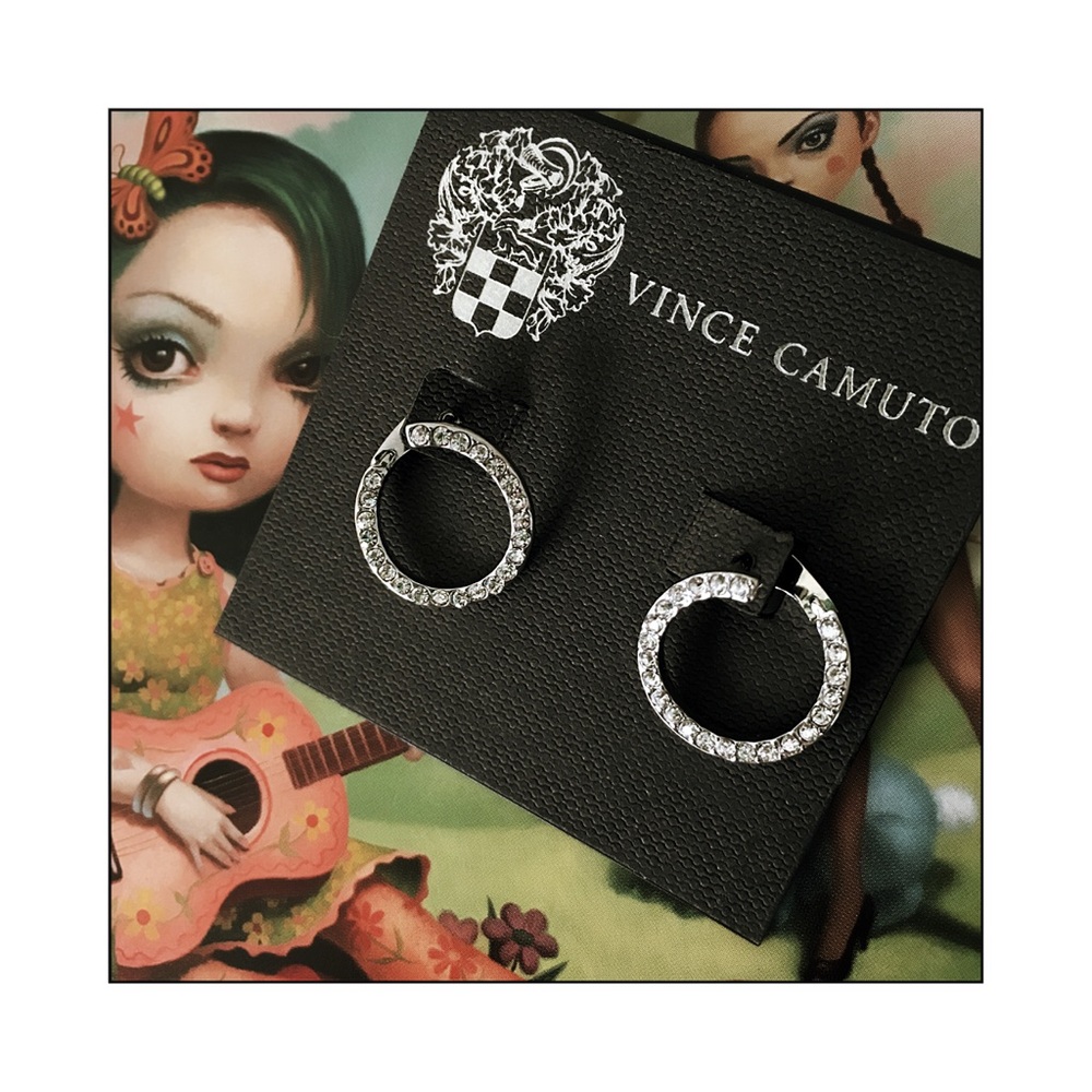 Vince Camuto Curled Pave Crossover Earrings