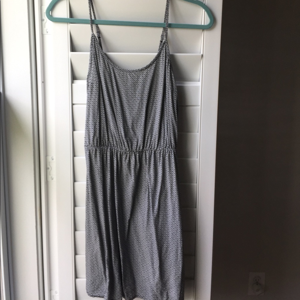 Black and white patterned slip dress EUC