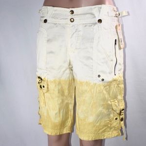 NEW!! Da Nang Silk Yellow Tie Dye Bermuda Shorts