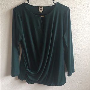 Anne Klein Emerald Green Blouse