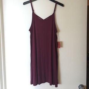 NWT Burgundy Ribbed Knit Tank Dress