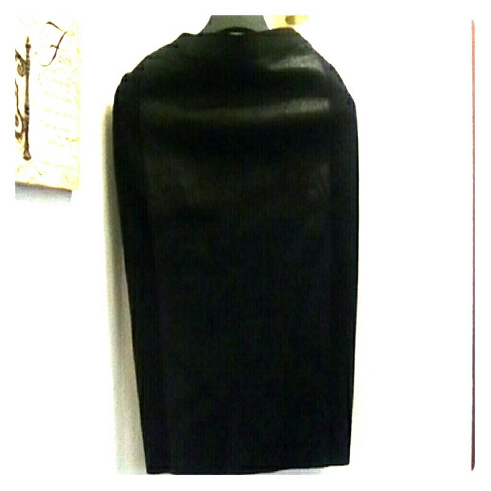 Black leather /ponte pencil skirt