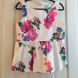 Kate spade floral pattern peplum top