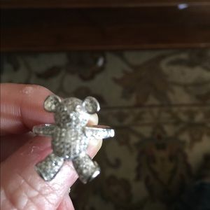 REDUCED-SS 925 Pave Teddy Bear Ring