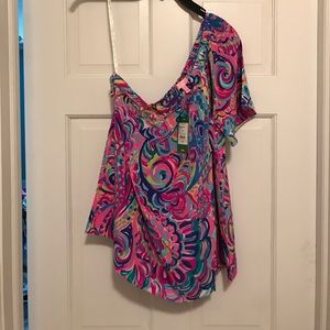 Lilly Pulitzer NWT one shoulder blouse size Med.