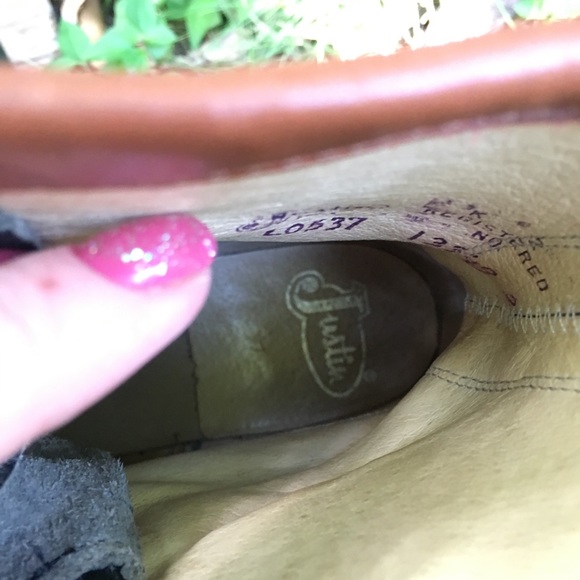 VTG Justin lace up roper boots. Men's - Picture 3 of 6