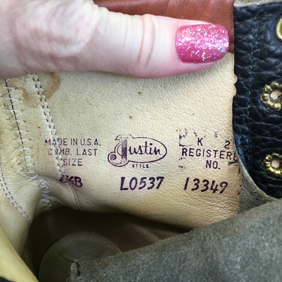 VTG Justin lace up roper boots. Men's - Picture 6 of 6