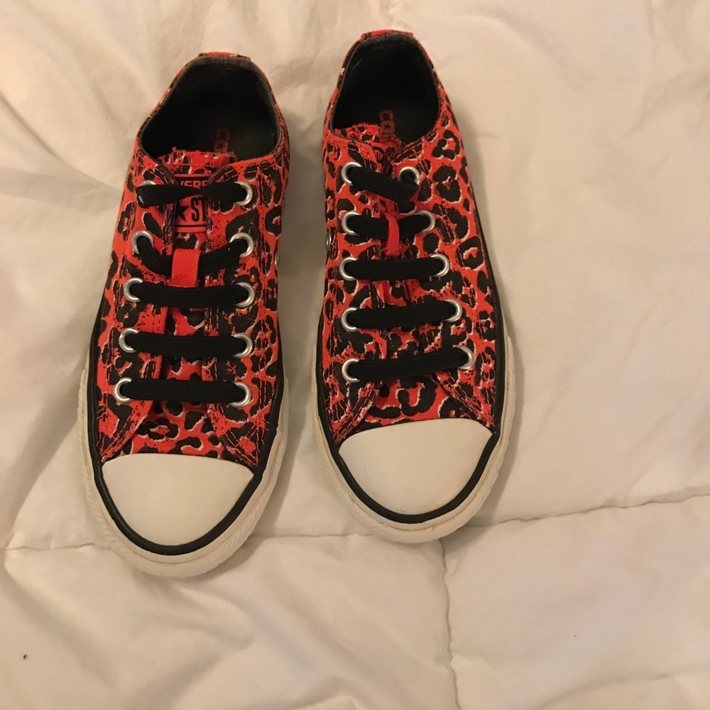 Cheetah print girls converse