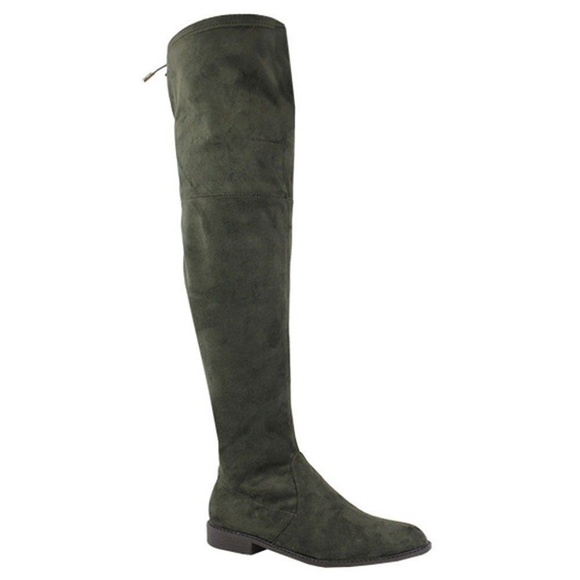 SHOPFORFUN BOUTIQUE Shoes - LAST ONE ladies over the knee boots. Olive