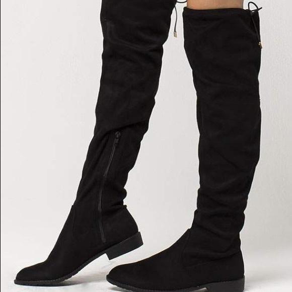 LAST ONE ladies over the knee boots. Olive - Picture 2 of 3