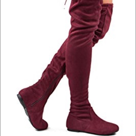 LAST ONE ladies over the knee boots. Olive - Picture 3 of 3