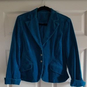 Turquoise Velvet Blazer