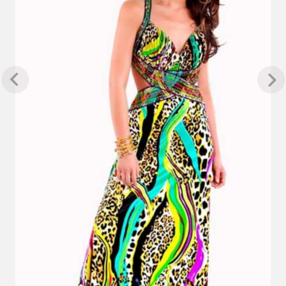 Jovani beaded pattern prom dress