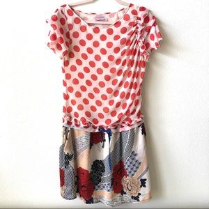 Playful Mixed Pattern Dress