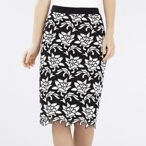 BCBG Max Azria Sascha Floral-Hem Pencil Skirt Sz M