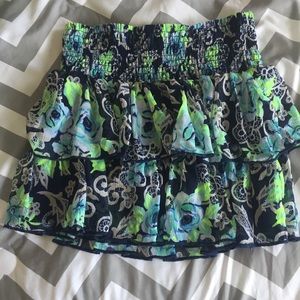 Floral Rulffed Skirt