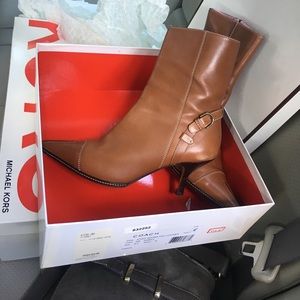Cognac coach bootie