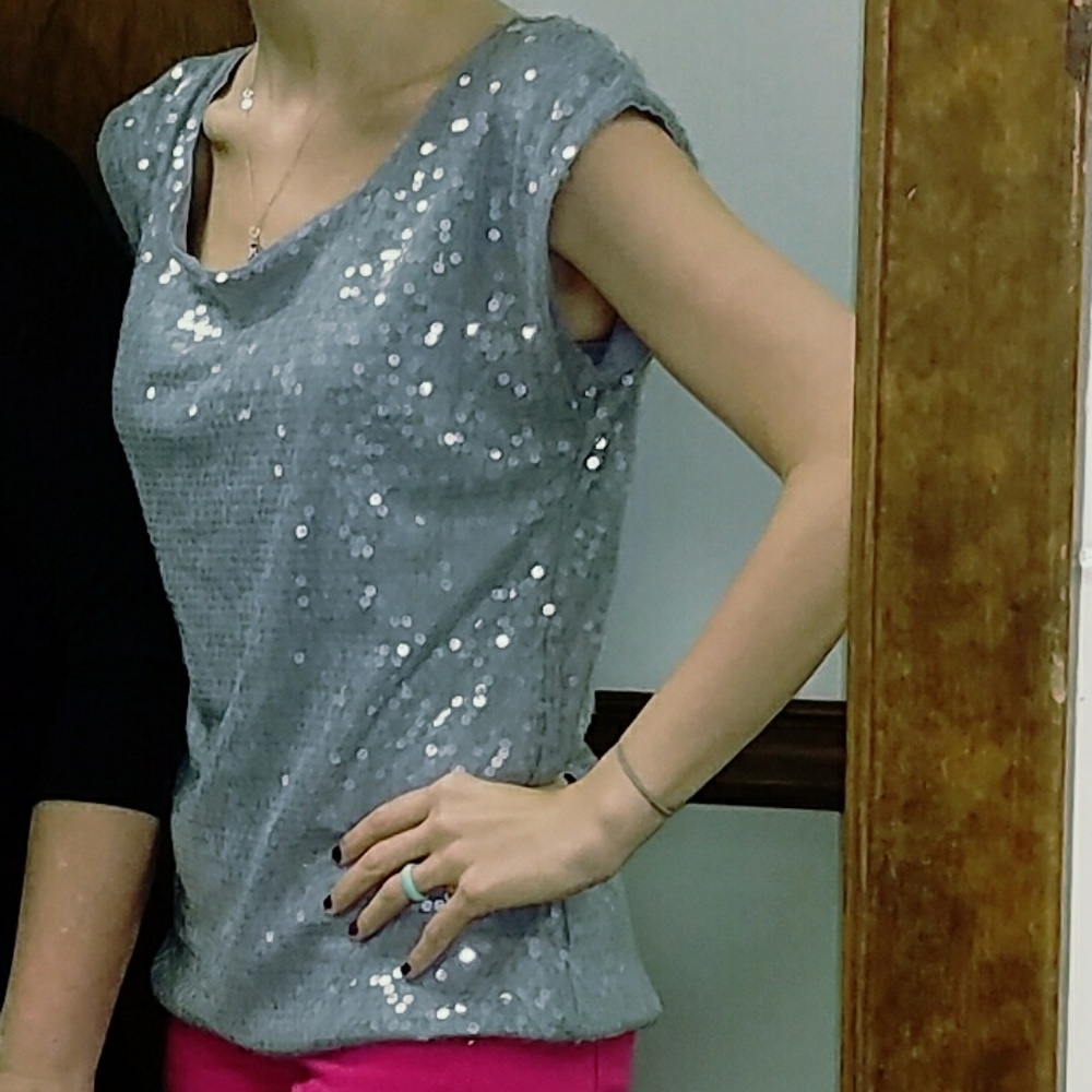 Silver Sequin Shirt