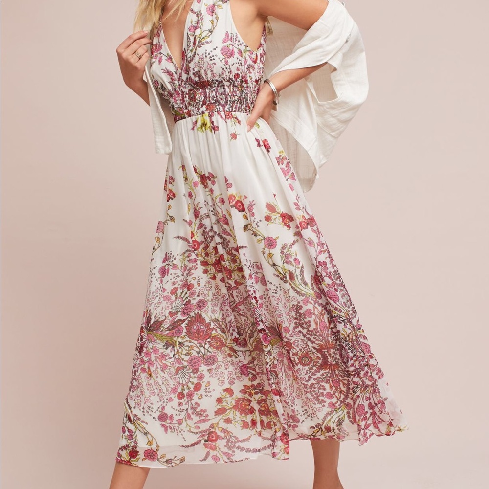 Sold Anthropologie high waist floral print dress - Picture 8 of 8
