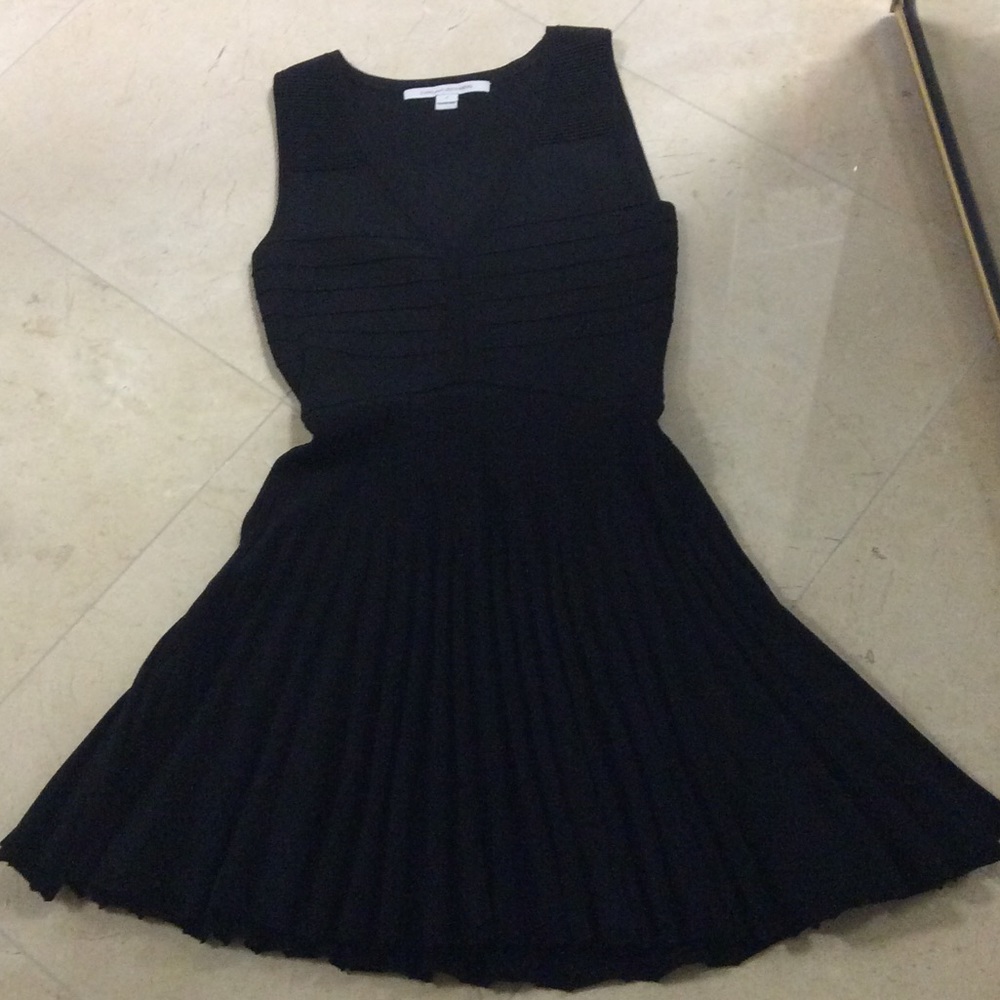 Black pleated dress by Diane VonFurstenberg