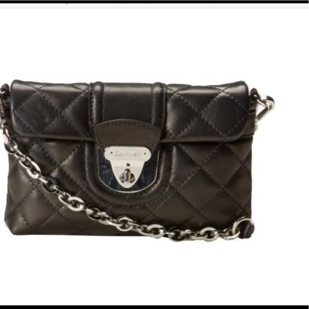 LAMB SKIN Calvin Klein Diamond-Quilted Handbag
