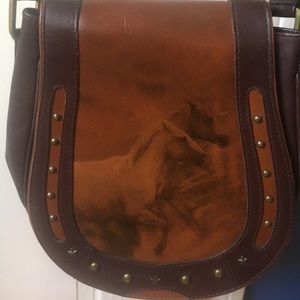 Scully horse shoe shape leather purse