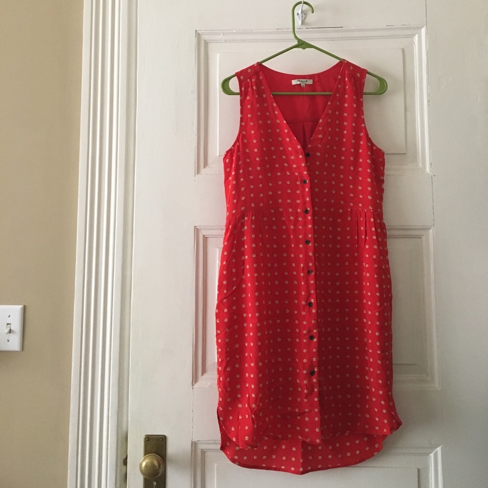 madewell silk waterflower shift dress