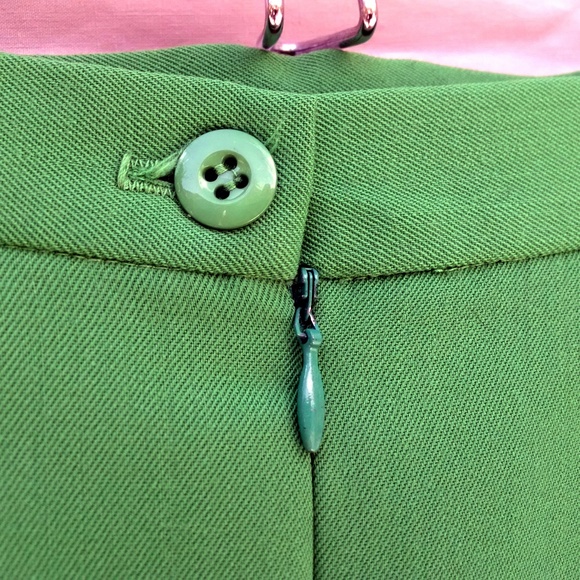 Vintage Green Wool Pencil Skirt - Picture 5 of 7