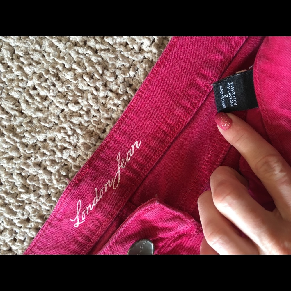 London Jean denim shorts ( dark pink)