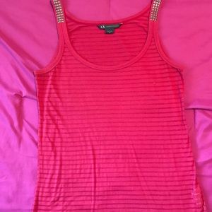 Armani Exchange Studded almost see through top