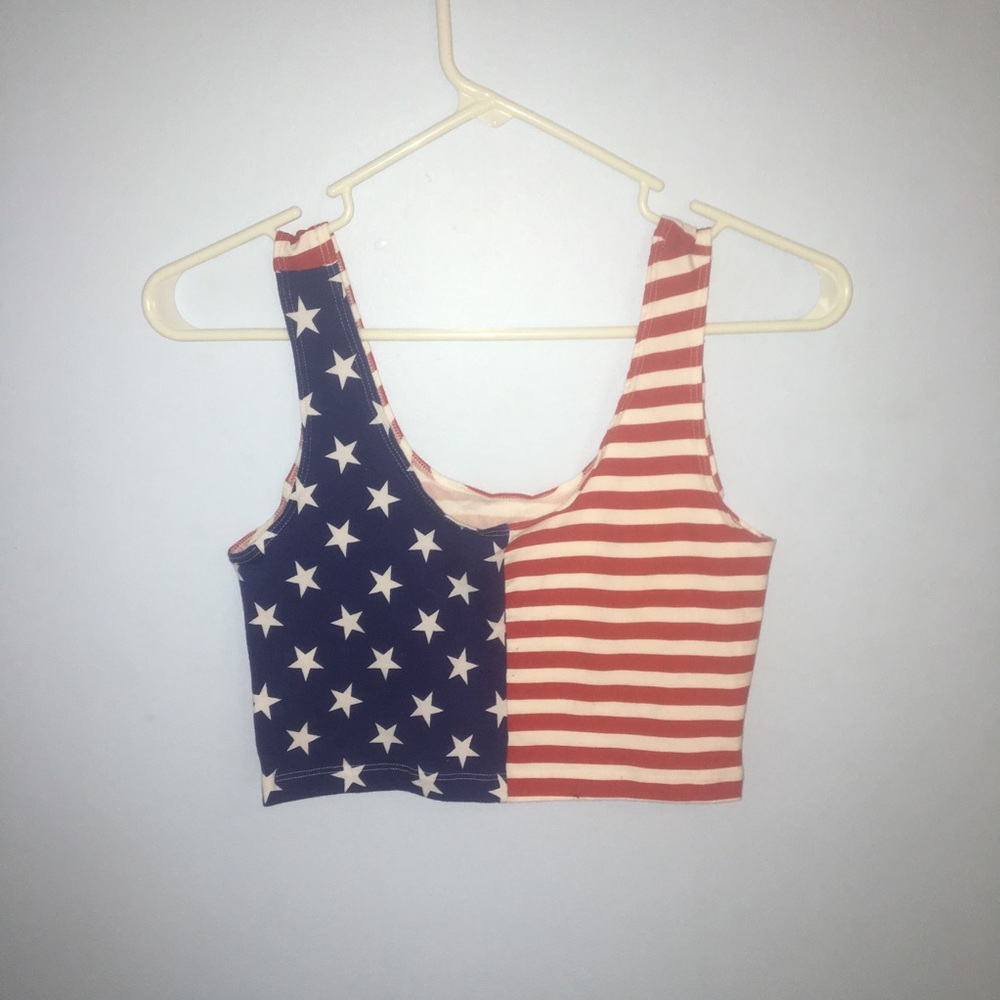American Apparel American Flag Crop Top