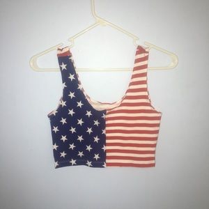American Apparel American Flag Crop Top