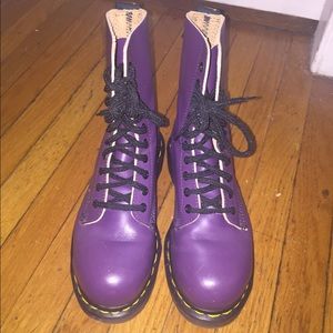 Purple leather Doc Martens