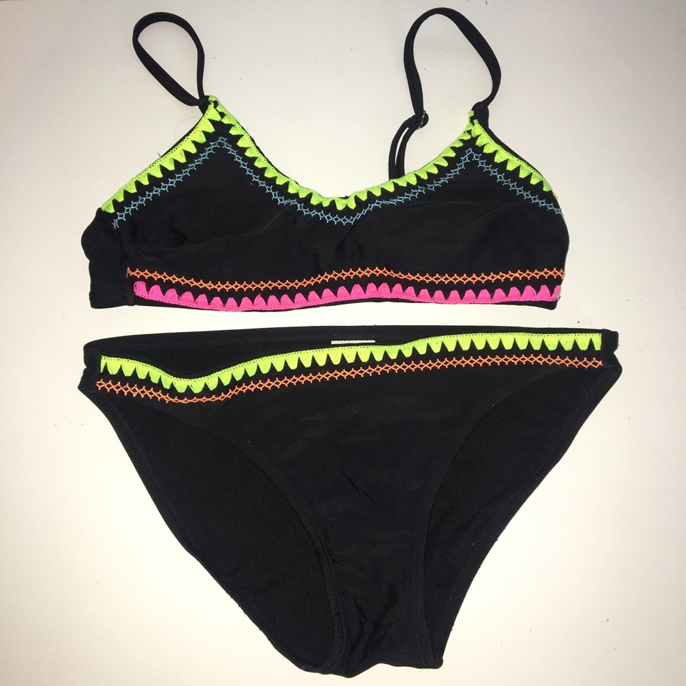 Black And Neon Outlined Bikini