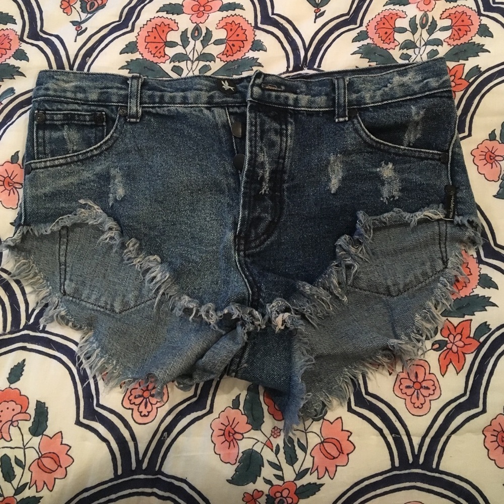 Denim cut off shorts