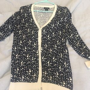 Navy Printed Cardigan
